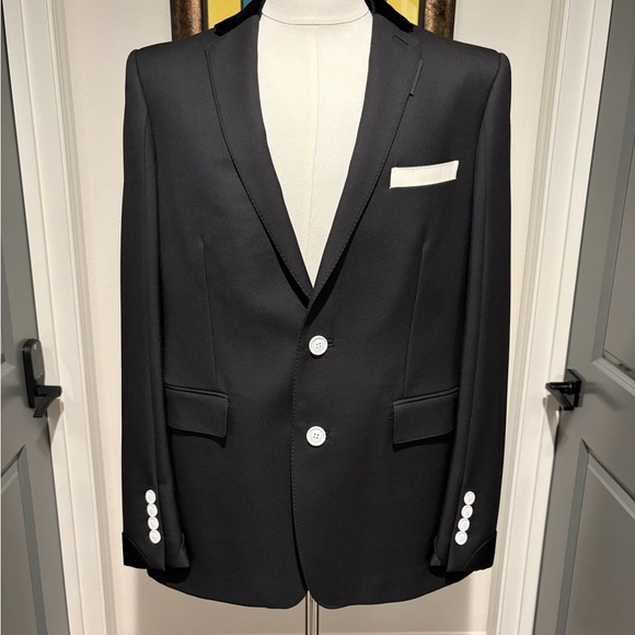 Burberry Other - Burberry Mens Modern Black Tuxedo /Cocktail Jacket with White Details